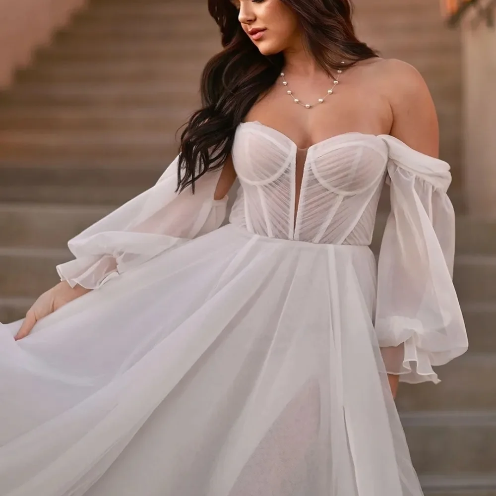 Martina Liana 1497 Sheer Corset A-Line Wedding Dress Size 12 NWOT - Picture 1 of 8